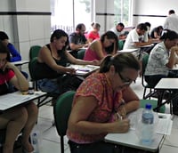 Candidatos durante aplicação de prova de concurso (Foto: Prefeitura de Fortaleza)