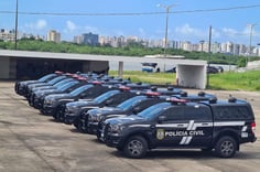 Viaturas da PC MA enfileiradas (Foto: Divulgação)