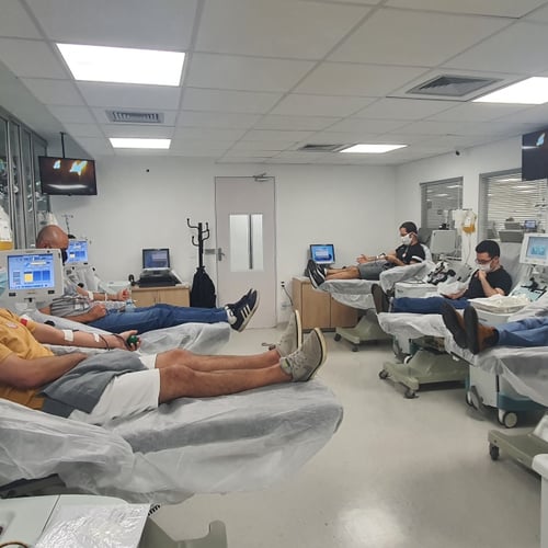 Sala para retirada de sangue em uma das unidades do Hemocentro SP (Foto: Divulgação/Hemocentro SP)