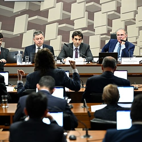 Gabriel Galípolo, presidente do Banco Central, em audiência no Senado (Foto: Edilson Rodrigues/Agência Senado)