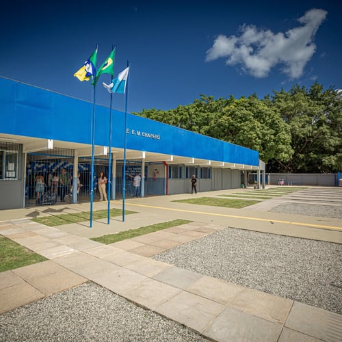 Fachada da Escola Estadual Municipalizada Chaperó (Foto: Italo Dornelles / Comunicação PMI)