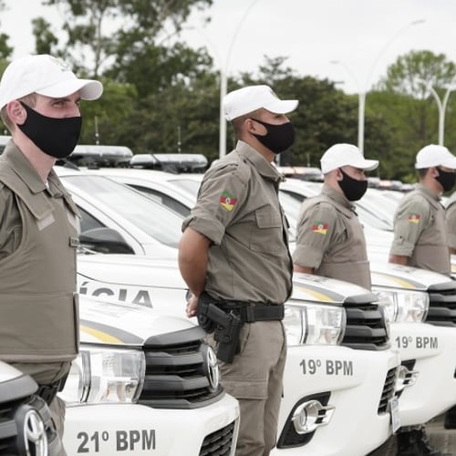 Soldados da Brigada Militar RS (Foto: Grégori Bertó/SSP RS)