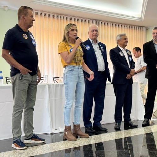 Governadora do DF e candidata à reeleição, Celina Leão, participa de reunião com auditores fiscais (Foto: Divulgação/AAFIT)