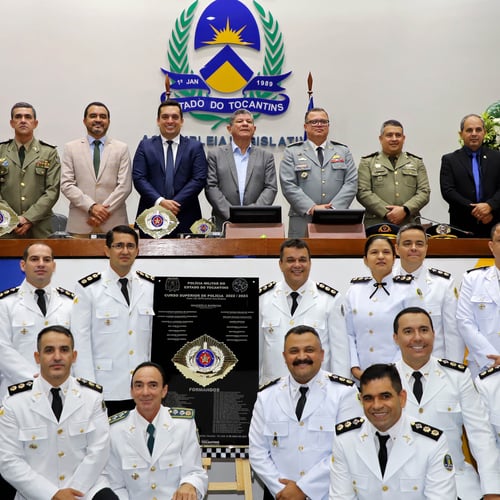 Oficiais da PM TO em formatura (Foto: Antônio Gonçalves/Governo do Tocantins)