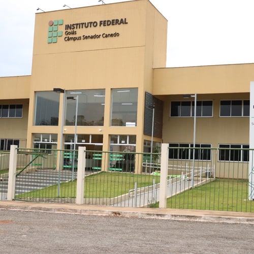 Fachada do câmpus de Senador Canedo do IFG (Foto: Divulgação/Prefeitura de Senador Canedo GO)