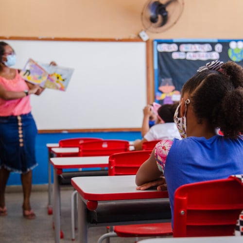 Crianças na escola em Mesquita RJ (Foto: Divulgação/Prefeitura de Mesquita RJ)