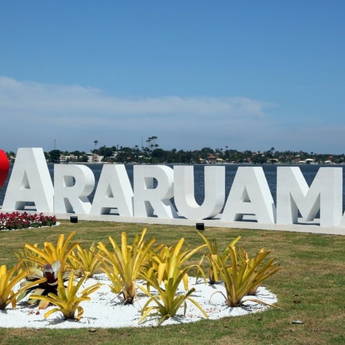 Placa sinalizadora da cidade de Araruama (Foto: Marcelo Figueiredo/Prefeitura de Araruama)